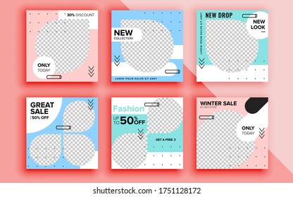 Set of sale banner template design. Vector illustration.