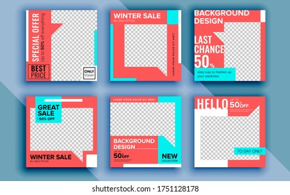 Set of sale banner template design. Vector illustration.