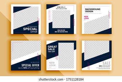 Set of sale banner template design. Vector illustration.