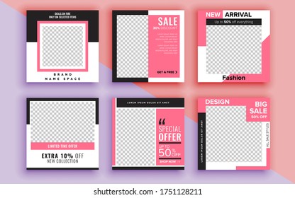 Set of sale banner template design. Vector illustration.