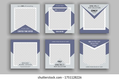 Set of sale banner template design. Vector illustration.