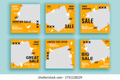 Set of sale banner template design. Vector illustration.