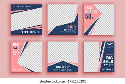 Set of sale banner template design. Vector illustration.