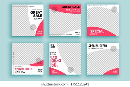 Set of sale banner template design. Vector illustration.