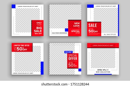 Set of sale banner template design. Vector illustration.