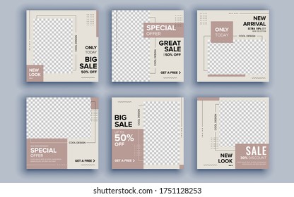 Set of sale banner template design. Vector illustration.