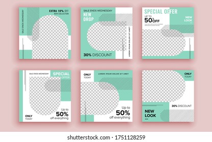 Set of sale banner template design. Vector illustration.