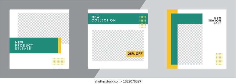 Set of sale banner template design. Editable post template social media banners for digital marketing. Vector illustration.