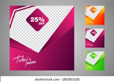 Set of sale banner template design. Editable post template social media banners for digital marketing. Vector illustration.