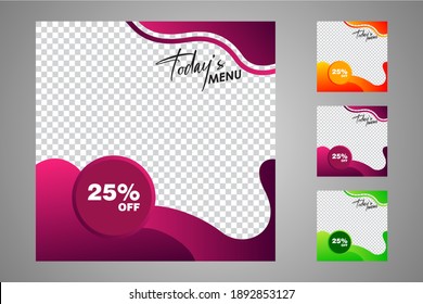 Set of sale banner template design. Editable post template social media banners for digital marketing. Vector illustration.