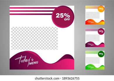 Set of sale banner template design. Editable post template social media banners for digital marketing. Vector illustration.