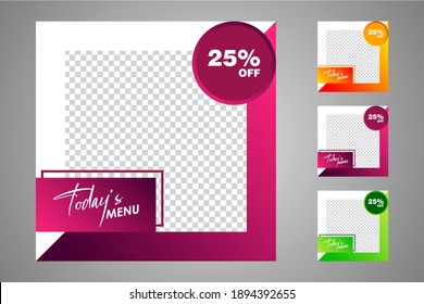 Set of sale banner template design. Editable post template social media banners for digital marketing. Vector illustration.