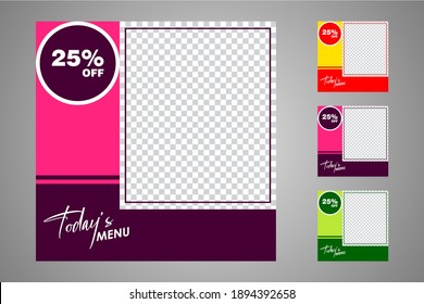 Set of sale banner template design. Editable post template social media banners for digital marketing. Vector illustration.