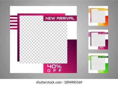 Set of sale banner template design. Editable post template social media banners for digital marketing. Vector illustration.