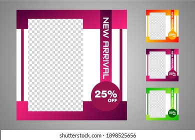 Set of sale banner template design. Editable post template social media banners for digital marketing. Vector illustration.