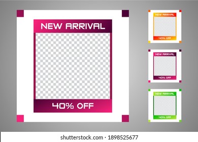 Set of sale banner template design. Editable post template social media banners for digital marketing. Vector illustration.