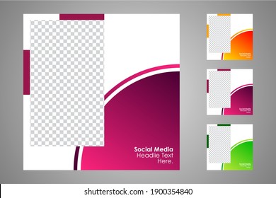 Set of sale banner template design. Editable post template social media banners for digital marketing. Vector illustration.