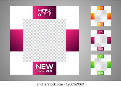 Set of sale banner template design. Editable post template social media banners for digital marketing. Vector illustration.