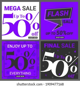 Set of sale banner template design