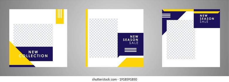 Set of sale banner template design. Editable post template social media banners for digital marketing. Vector illustration.