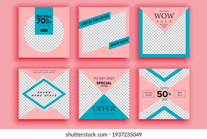 Set of sale banner template design. Vector illustration.