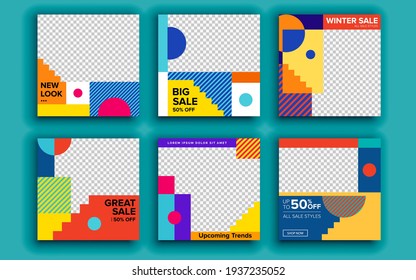 Set of sale banner template design. Vector illustration.