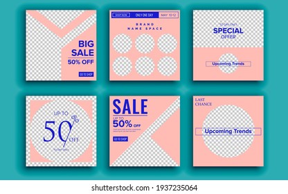 Set of sale banner template design. Vector illustration.