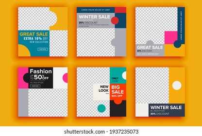 Set of sale banner template design. Vector illustration.