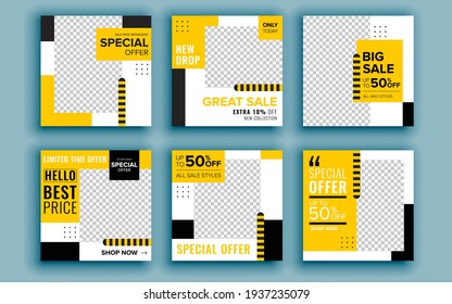 Set of sale banner template design. Vector illustration.