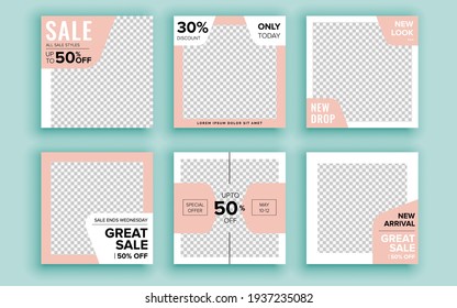 Set of sale banner template design. Vector illustration.