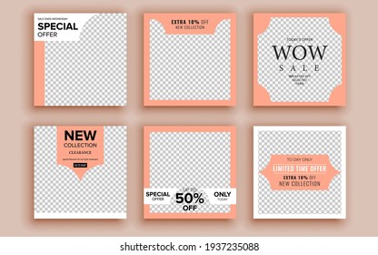 Set of sale banner template design. Vector illustration.