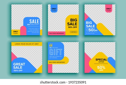 Set of sale banner template design. Vector illustration.