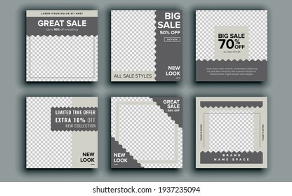 Set of sale banner template design. Vector illustration.