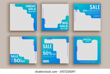 Set of sale banner template design. Vector illustration.