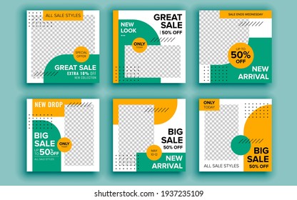 Set of sale banner template design. Vector illustration.