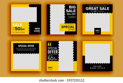 Set of sale banner template design. Vector illustration.