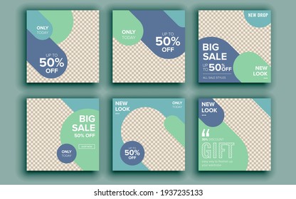 Set of sale banner template design. Vector illustration.