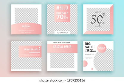 Set of sale banner template design. Vector illustration.