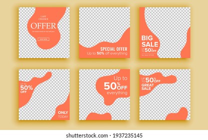 Set of sale banner template design. Vector illustration.