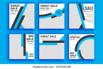 Set of sale banner template design. Vector illustration.