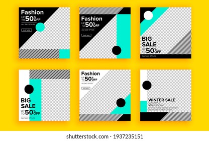 Set of sale banner template design. Vector illustration.