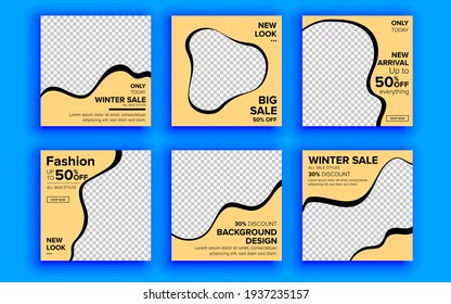 Set of sale banner template design. Vector illustration.