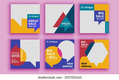 Set of sale banner template design. Vector illustration.