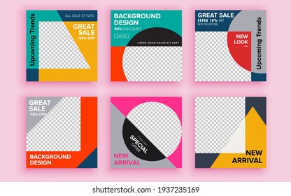Set of sale banner template design. Vector illustration.