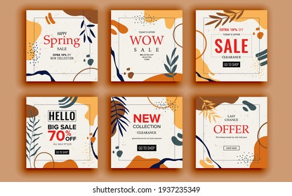 Set of sale banner template design. Vector illustration.