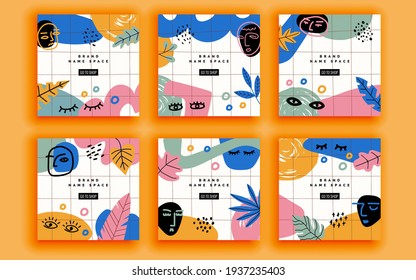 Set of sale banner template design. Vector illustration.