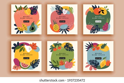 Set of sale banner template design. Vector illustration.