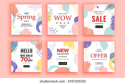 Set of sale banner template design. Vector illustration.