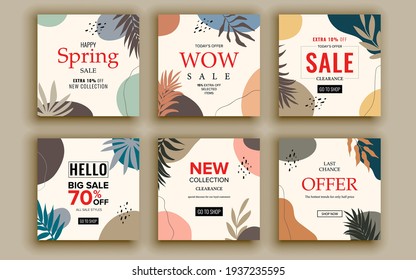 Set of sale banner template design. Vector illustration.