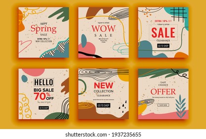 Set of sale banner template design. Vector illustration.